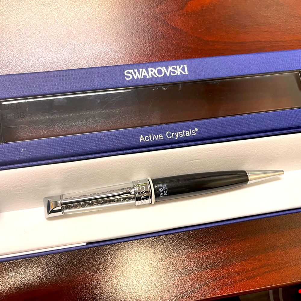 Swarovski Crystalline USB Pen, Silver Night